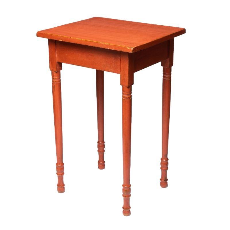 American Country Sheraton Stand in Oxide Red Stain, 1825 For Sale 2