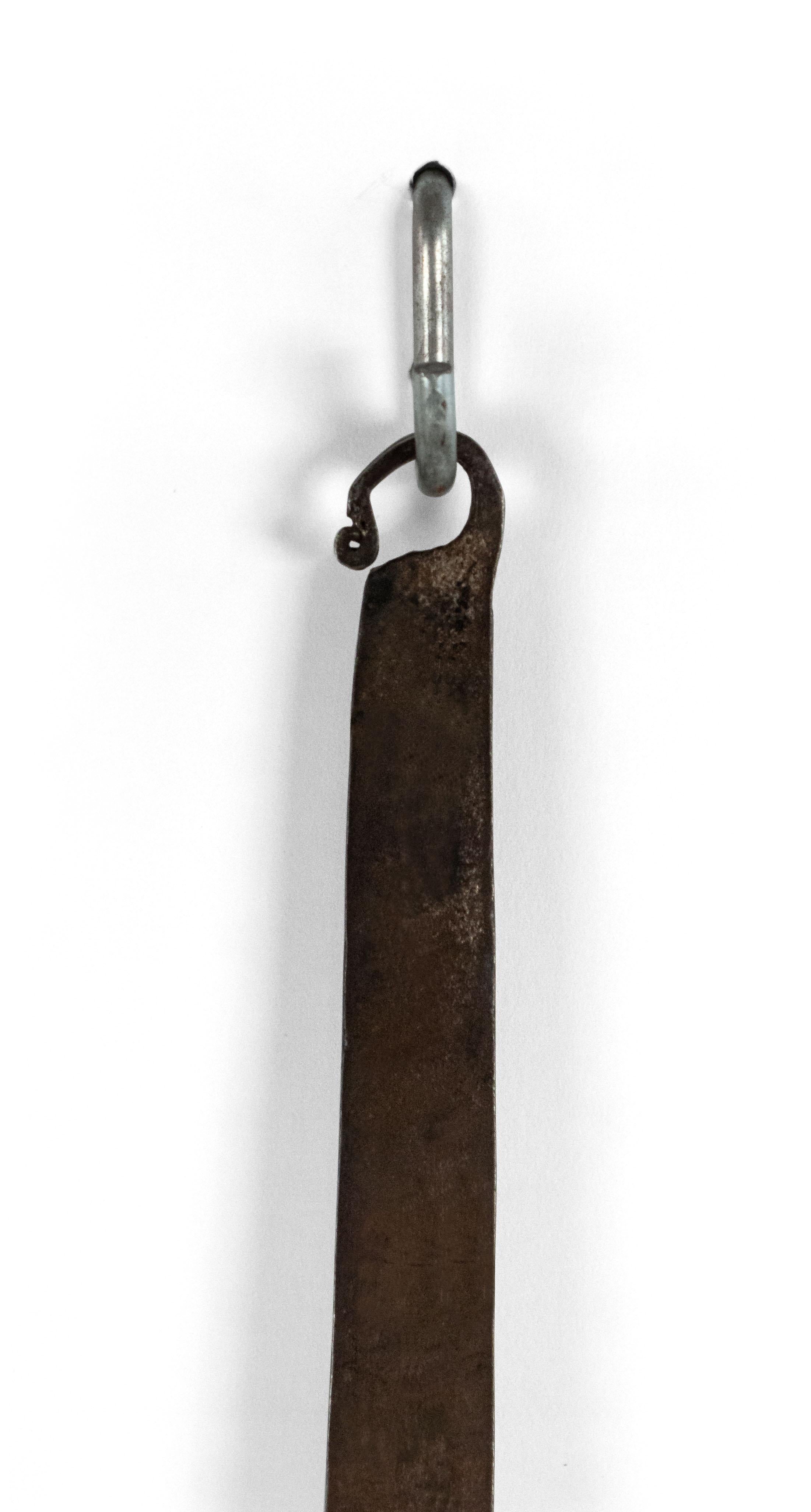 Mestolo in ottone in stile country americano (XIX secolo) con manico in ferro battuto