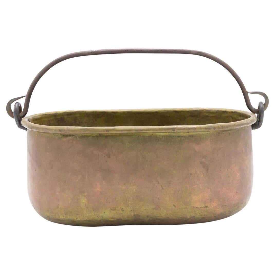 American Country Style Brass Oval Pot