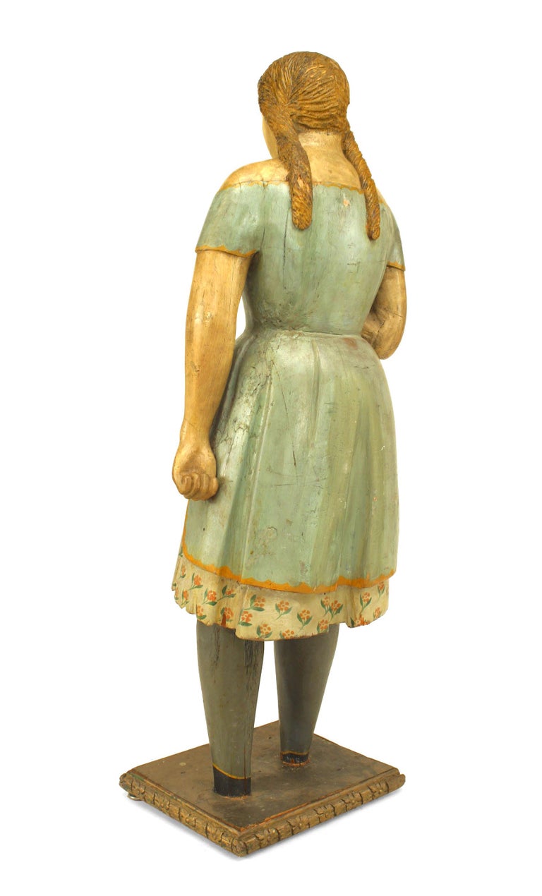 American Country Style LifeSize Wood Figure For Sale at 1stdibs
