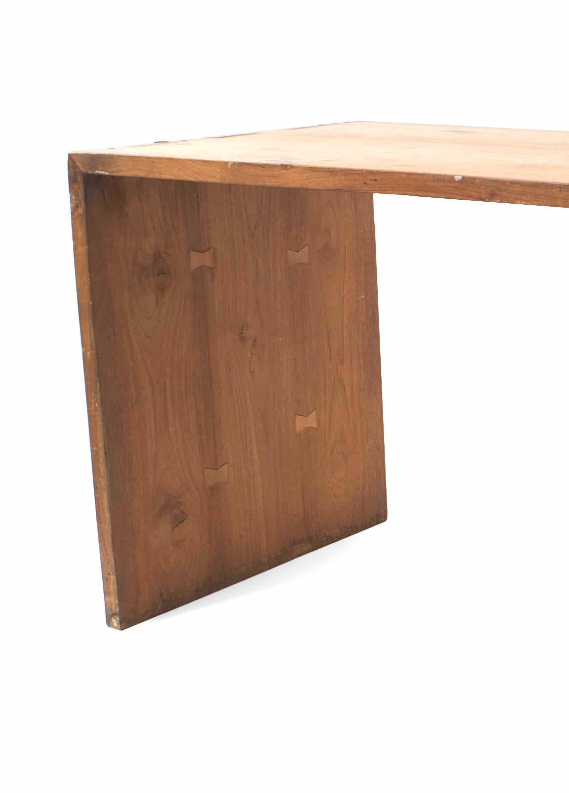 Country Post War Minimalist Pine Table Desk with Exposed Dovetails