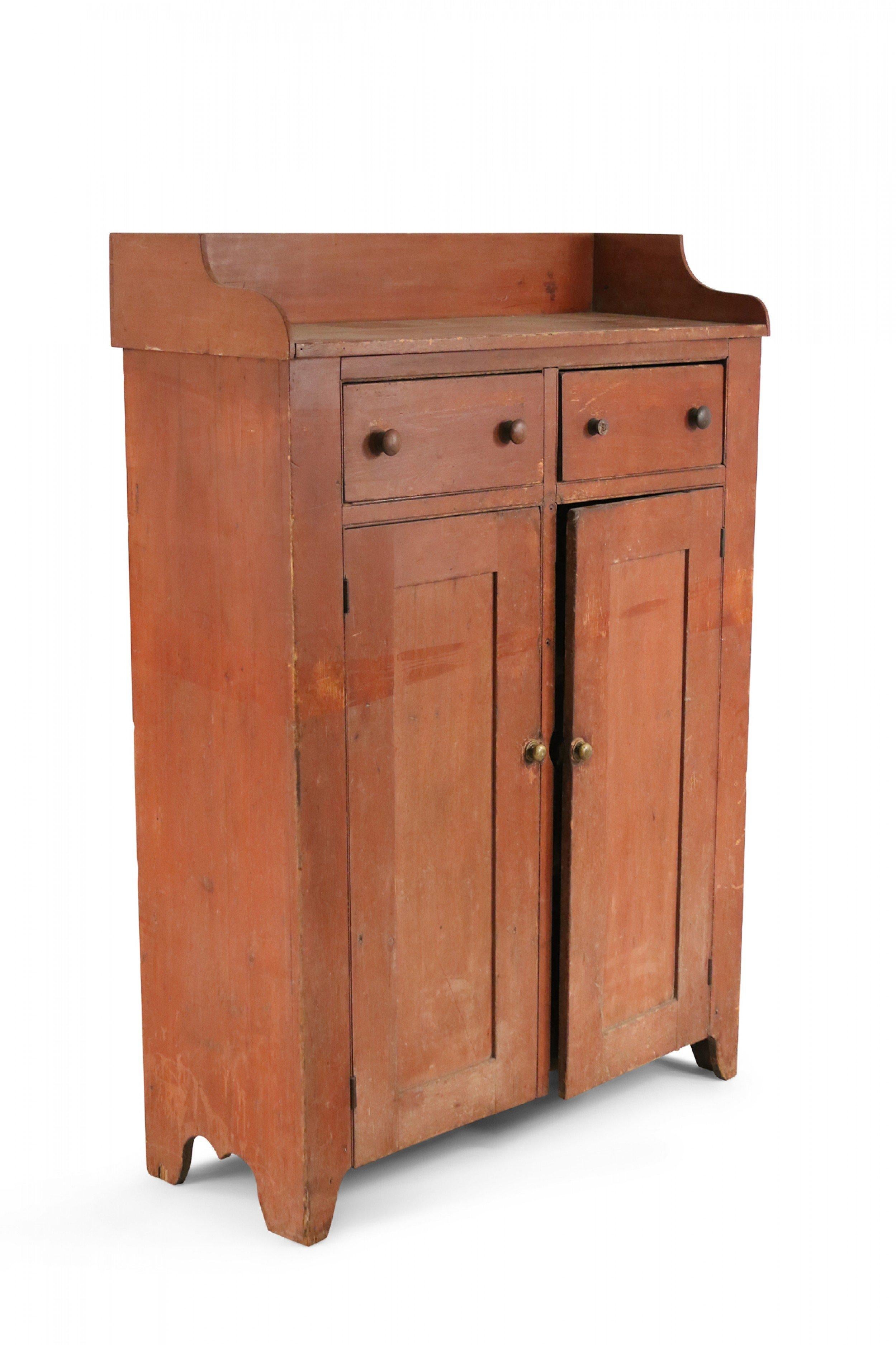 American Country Style Stained Pine Wood Cabinet For Sale 3