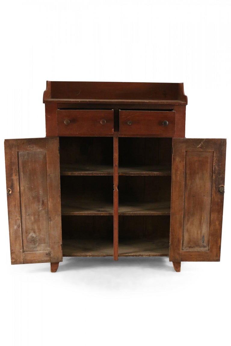 American Country Style Stained Pine Wood For Sale at 1stDibs