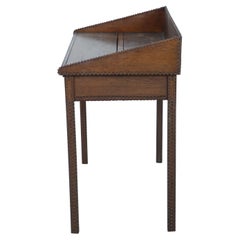 American Country Tramp Art Style Notch Carved Secretary Desk