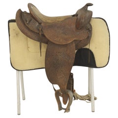 American Country Western Leather Horse Saddle and Blanket
