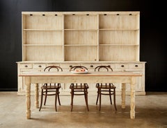 American Country White Painted Pine Farmhouse Dining Table