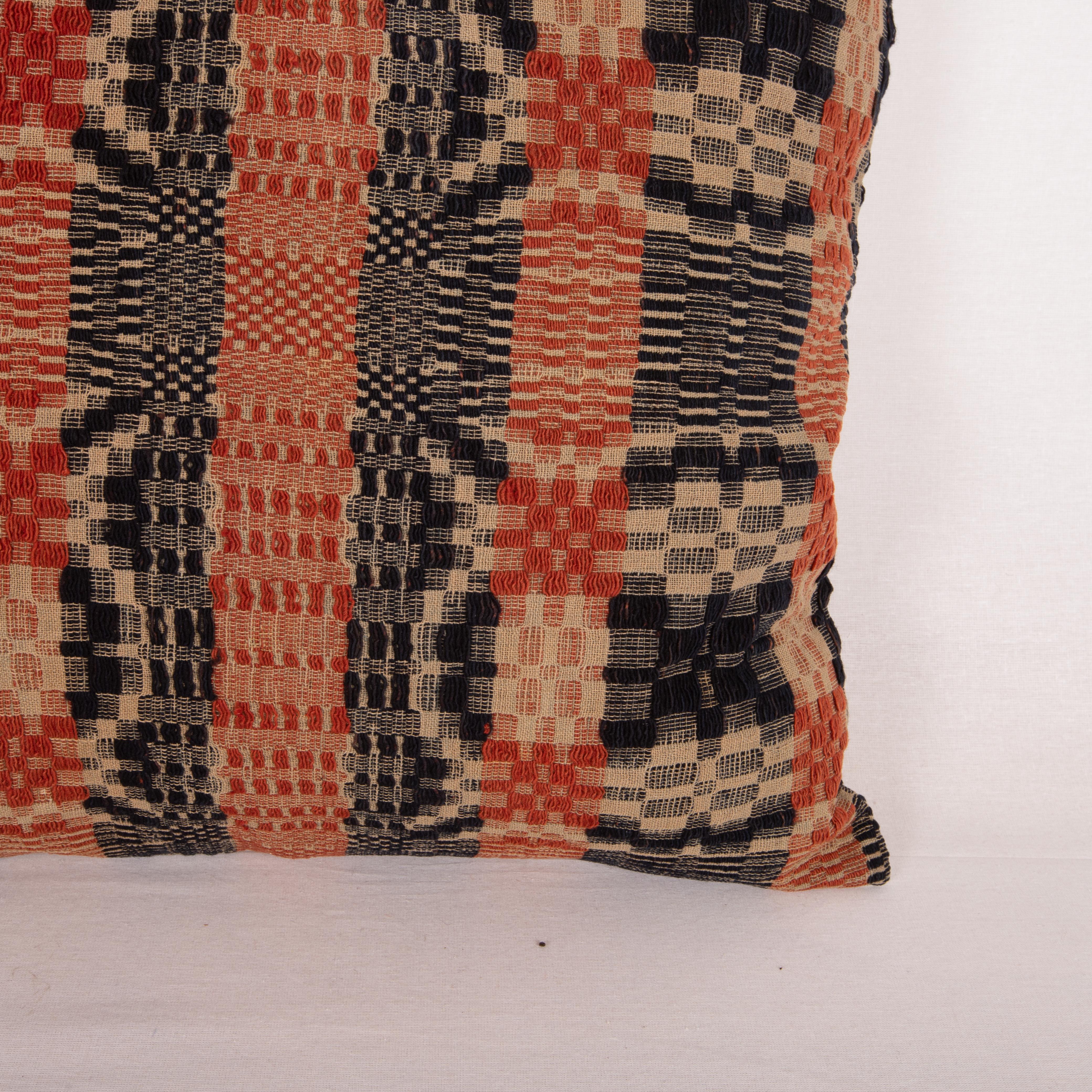 Woven American Coverlet Pillow Cover, North America, 19th C. For Sale