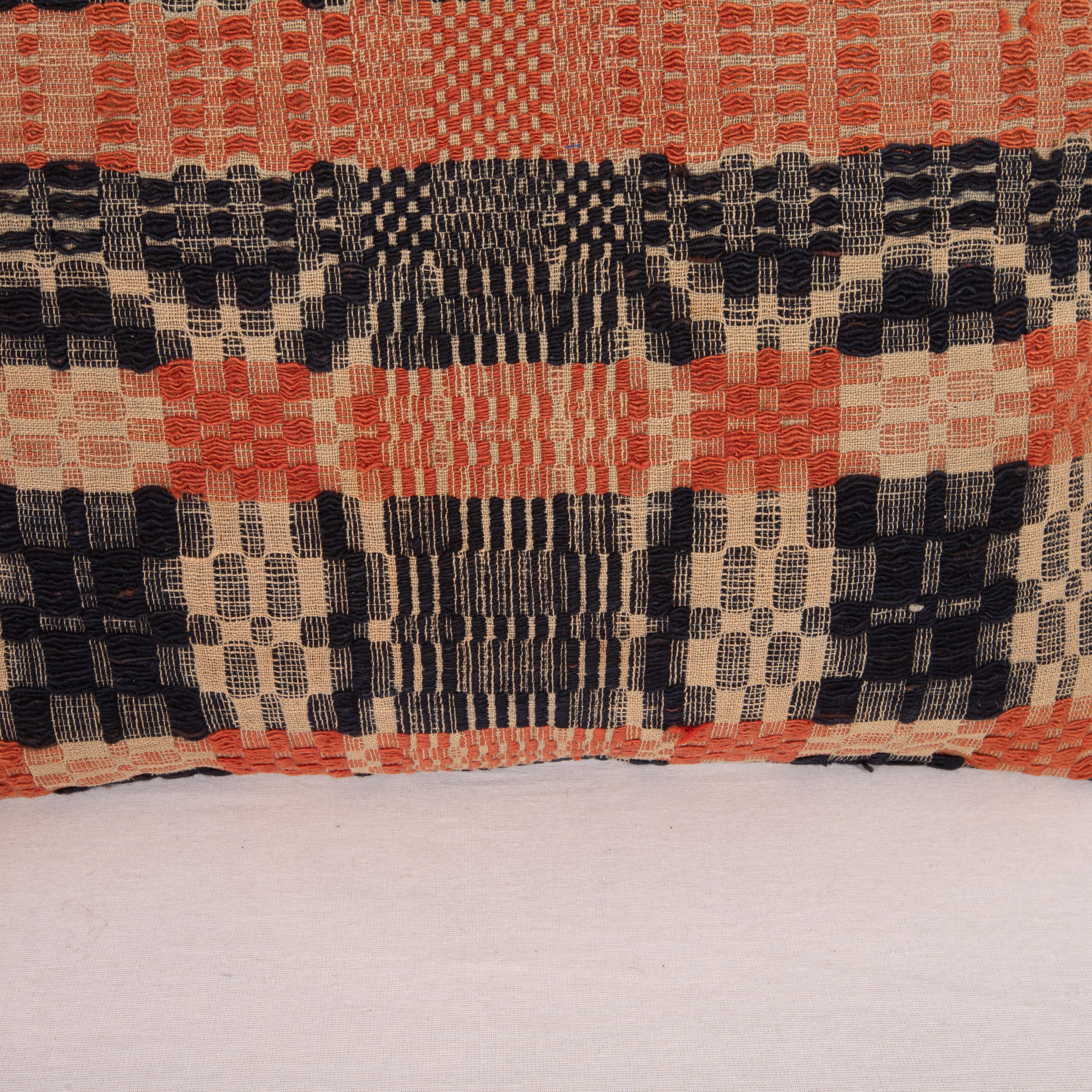 19th Century American Coverlet Pillow Cover, North America, 19th C For Sale