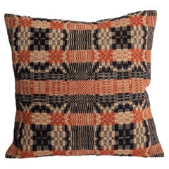 Antique American Coverlet Pillow Cover, North America, 19th C