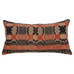 Antique American Coverlet Pillow Cover, North America, 19th C.