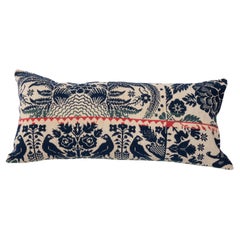 Antique American Coverlet Pillow Cover, North America, 19th Century