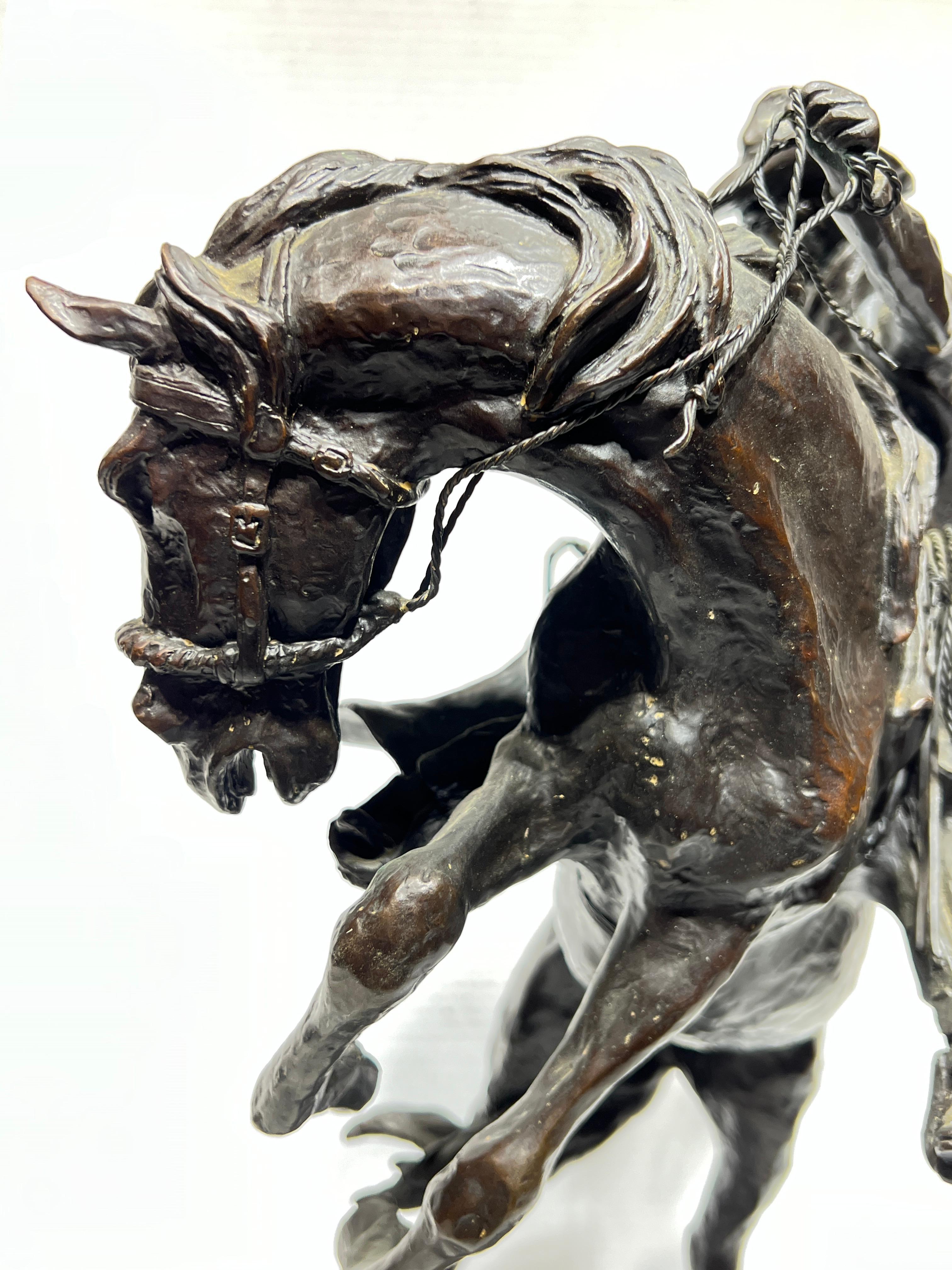 American Cowboy on Horseback Bronze Sculpture by Ken Payne 6