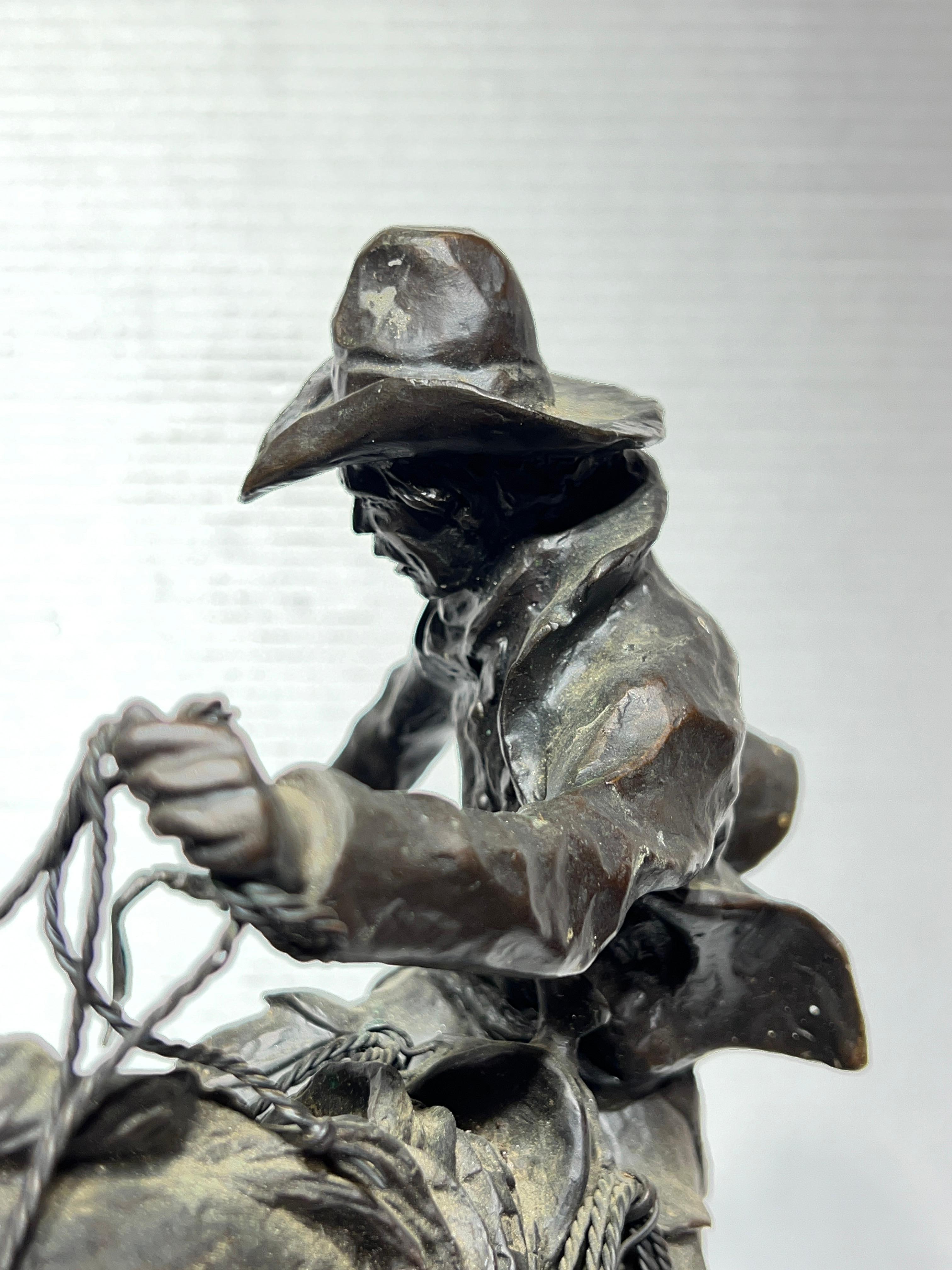 American Cowboy on Horseback Bronze Sculpture by Ken Payne 7