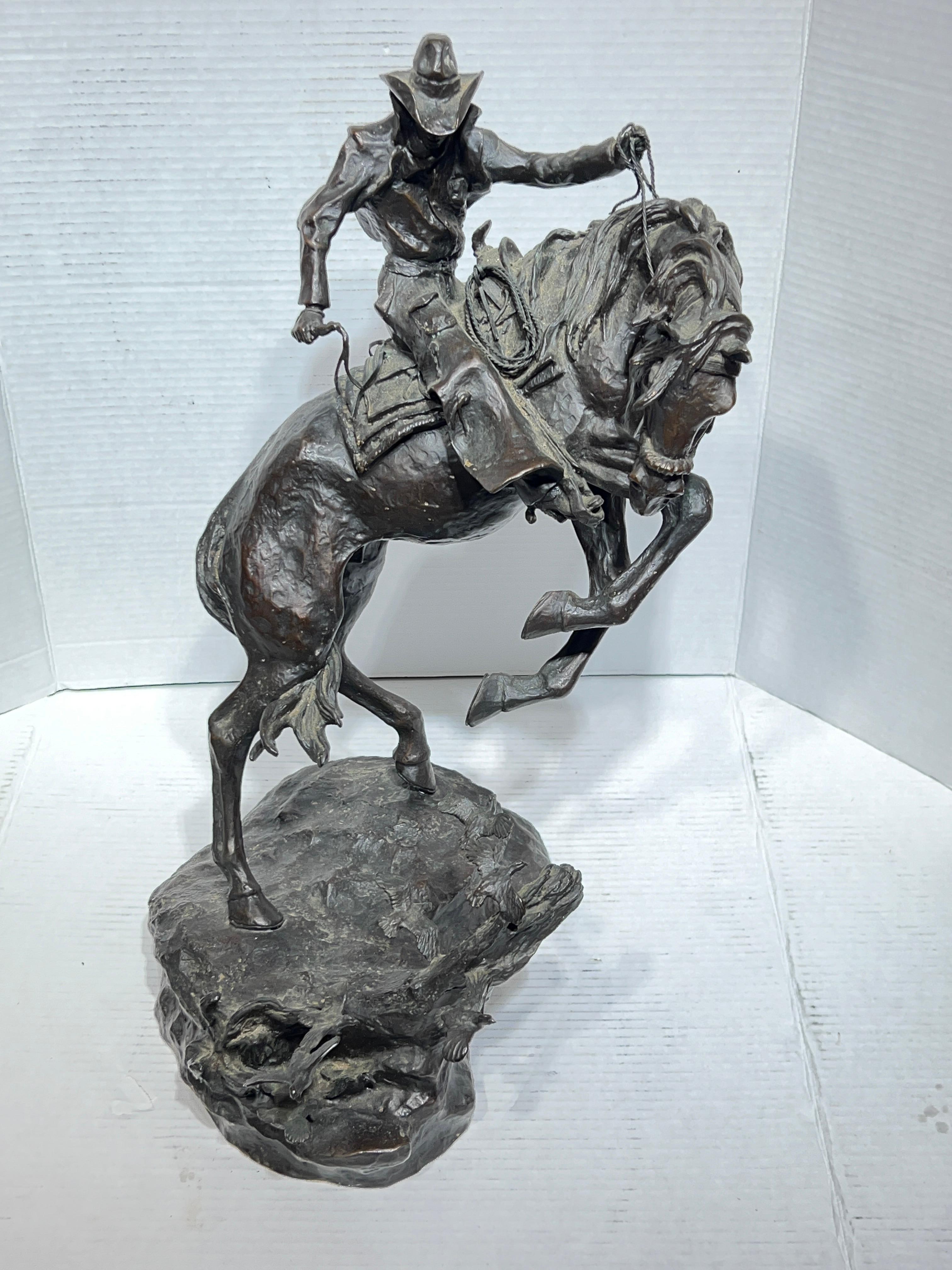 American Cowboy on Horseback Bronze Sculpture by Ken Payne 13