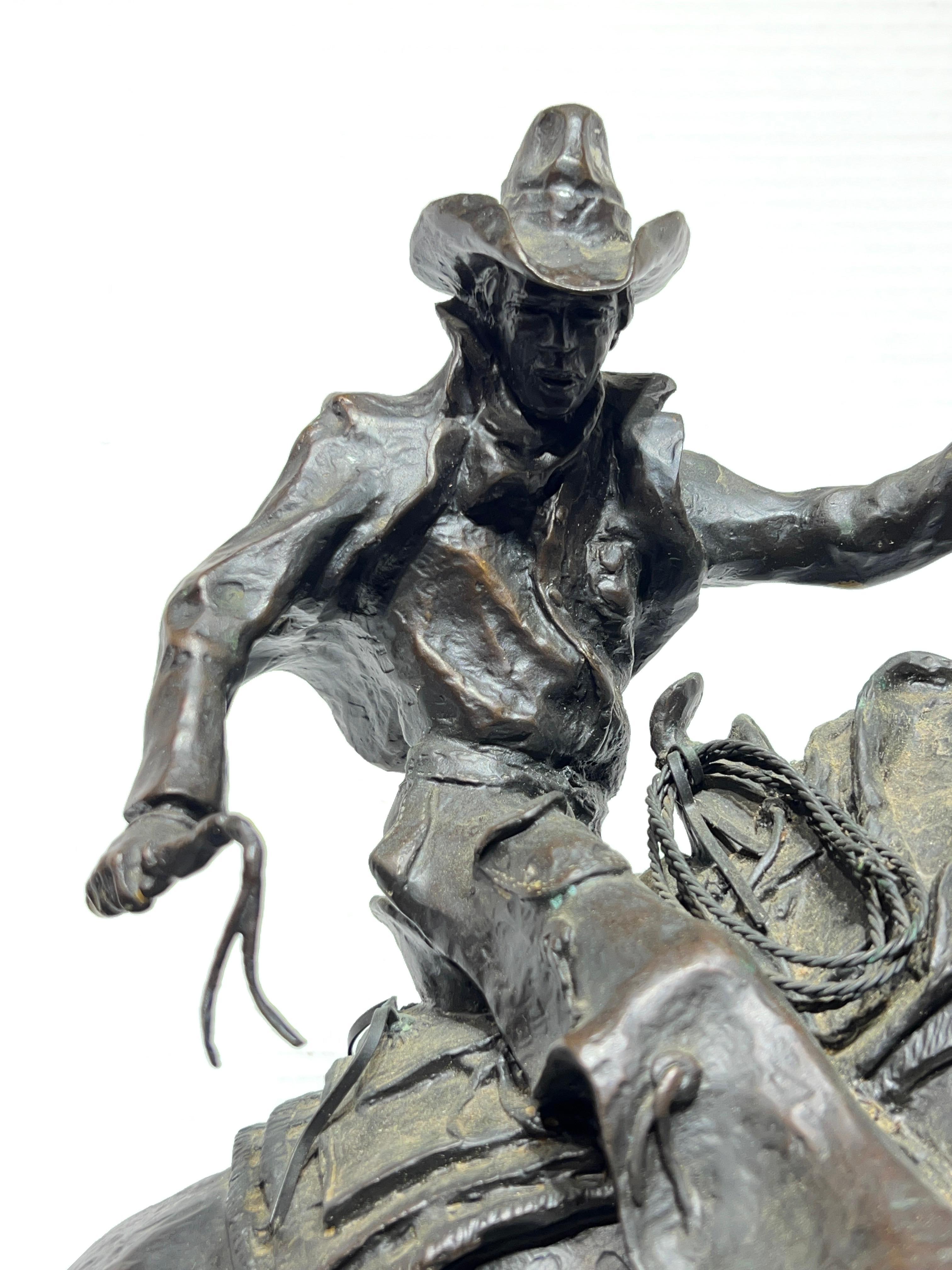 American Cowboy on Horseback Bronze Sculpture by Ken Payne 14