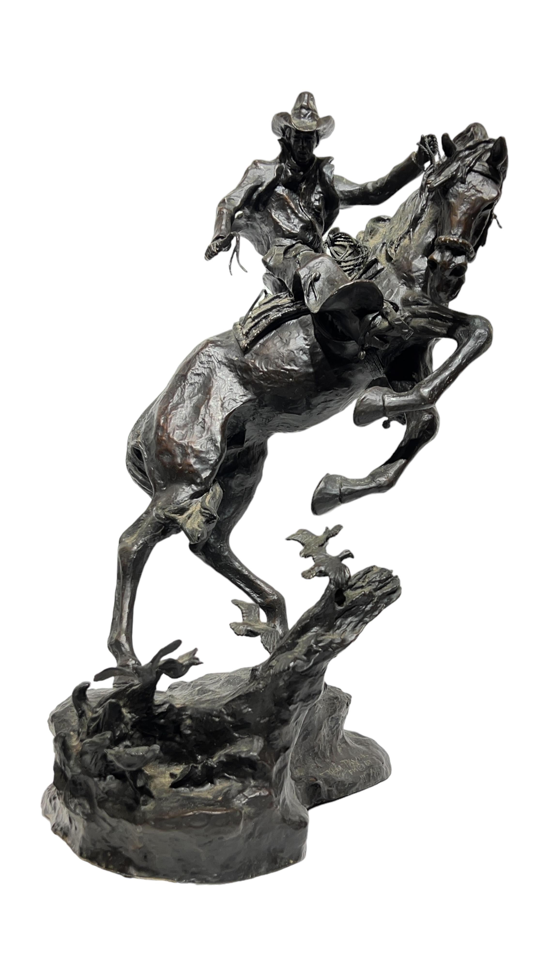 American Cowboy on Horseback Bronze Sculpture by Ken Payne 15