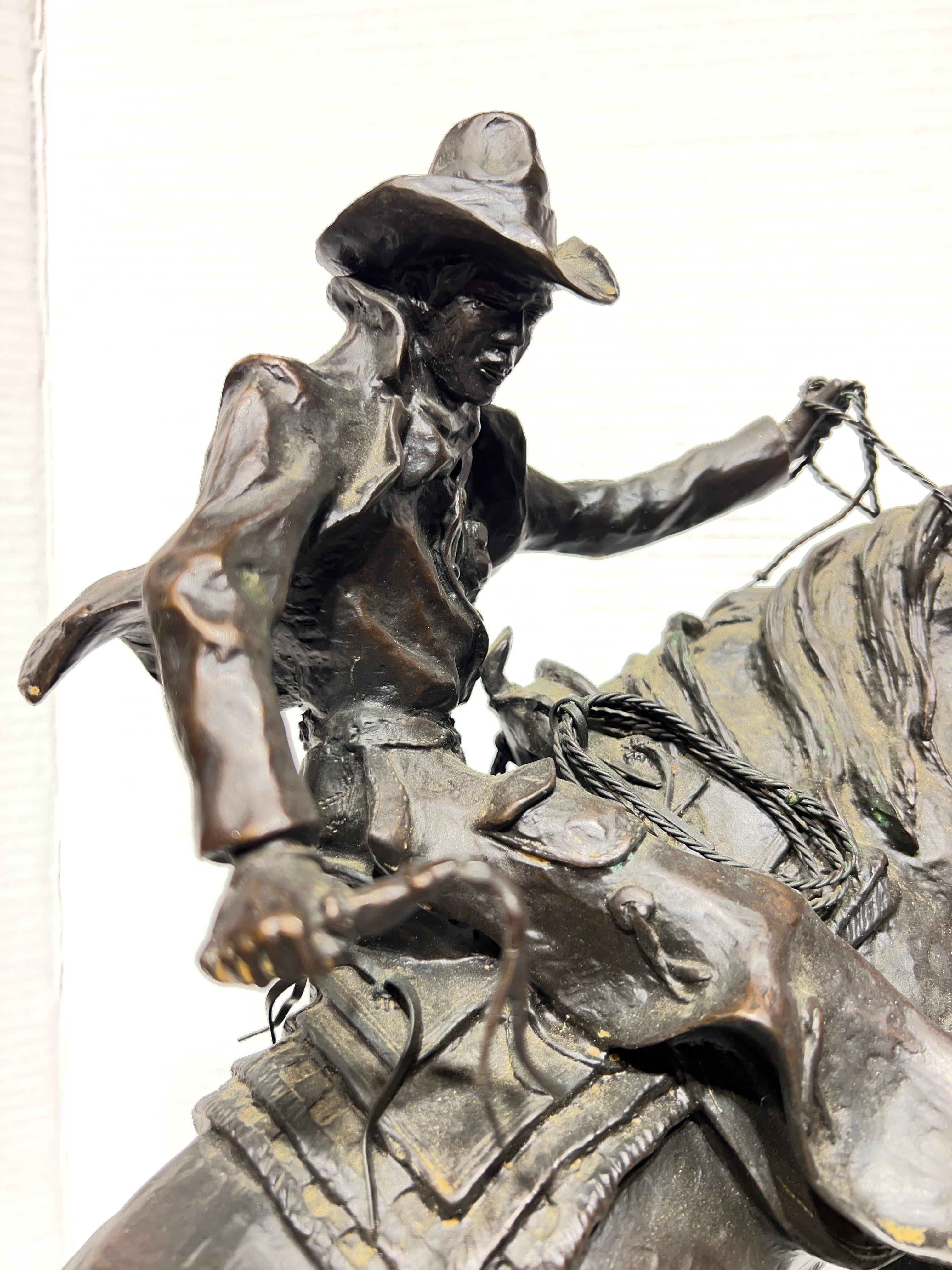 American Cowboy on Horseback Bronze Sculpture by Ken Payne 1