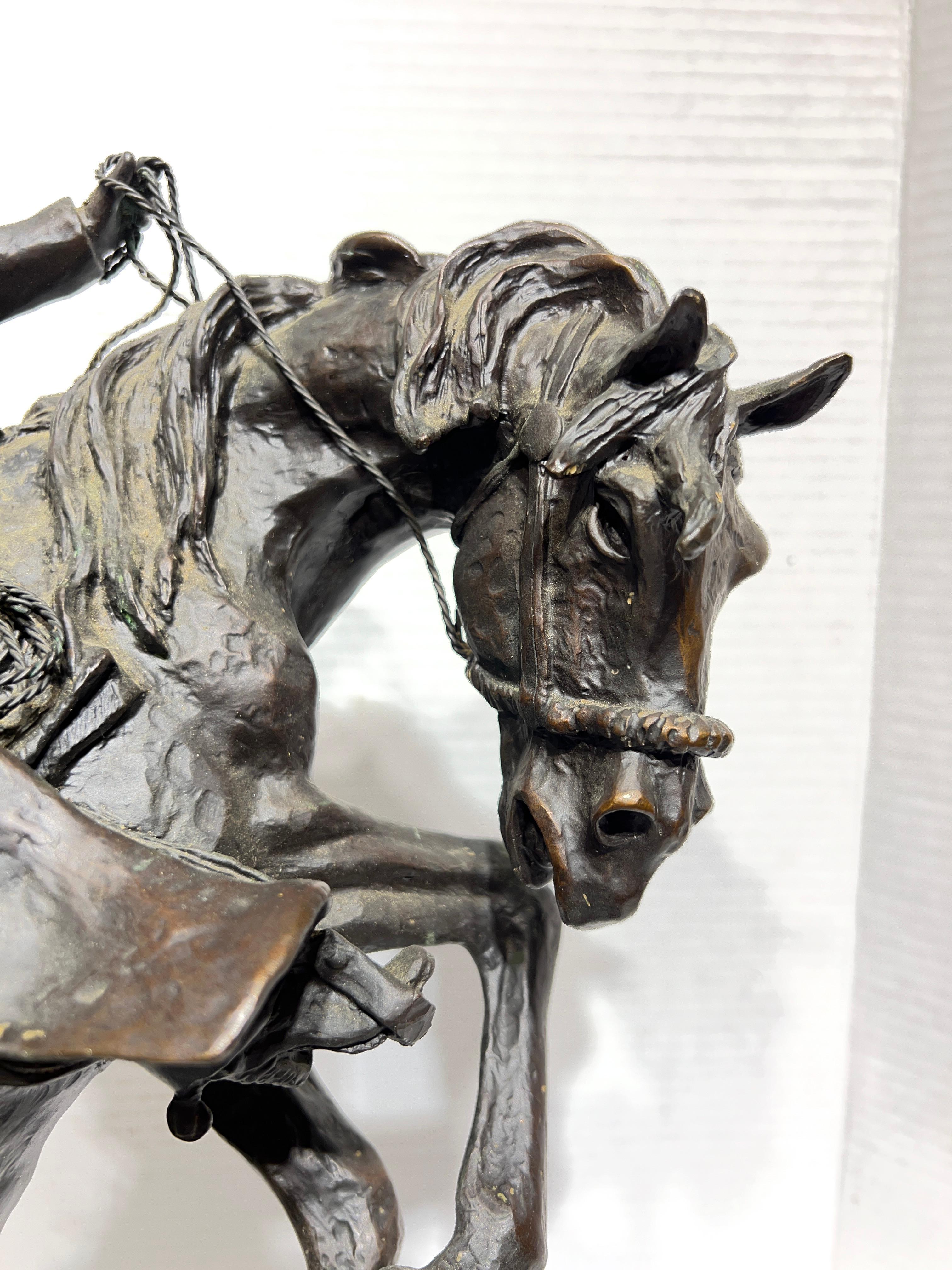American Cowboy on Horseback Bronze Sculpture by Ken Payne 2