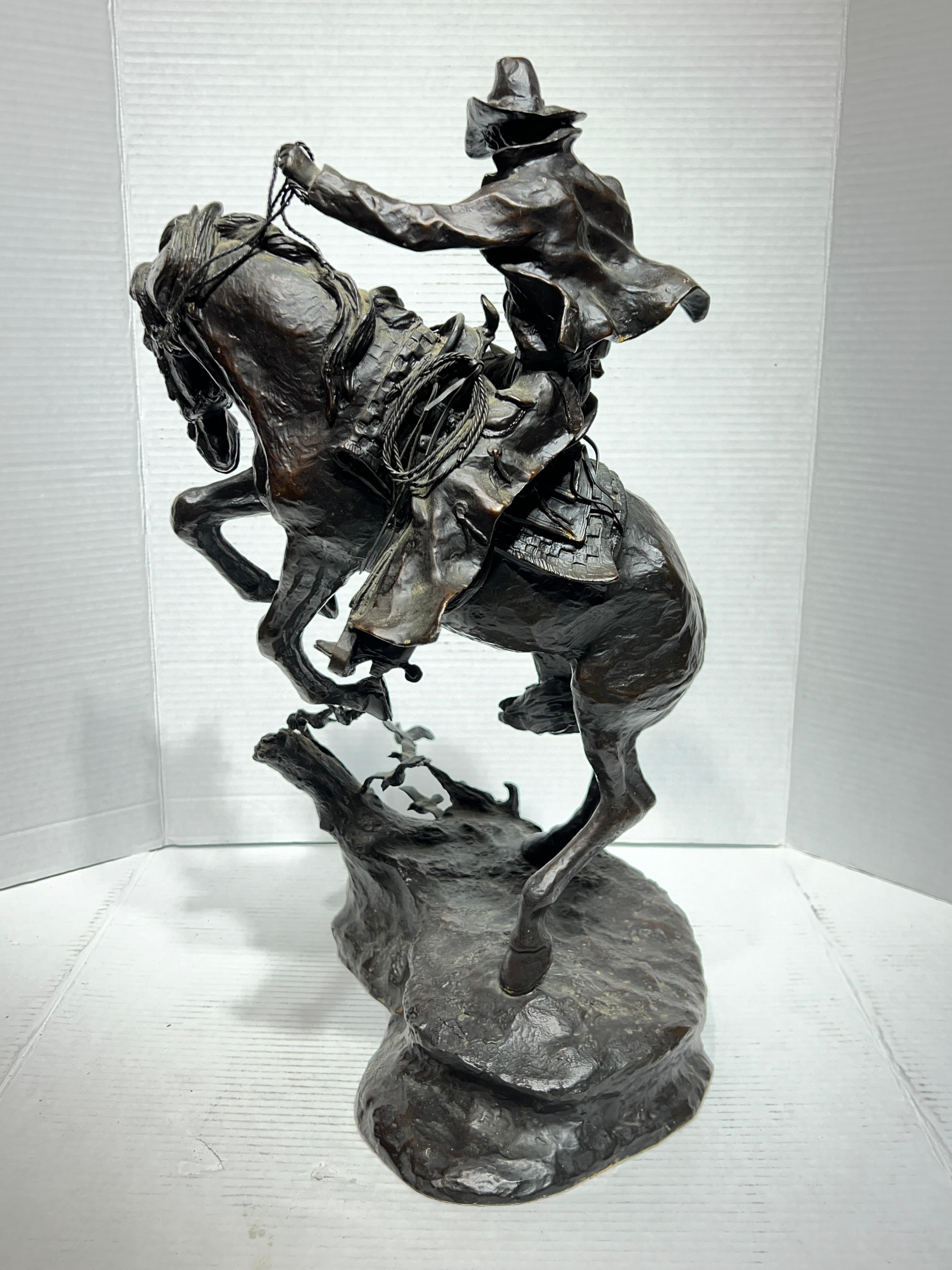 American Cowboy on Horseback Bronze Sculpture by Ken Payne 3