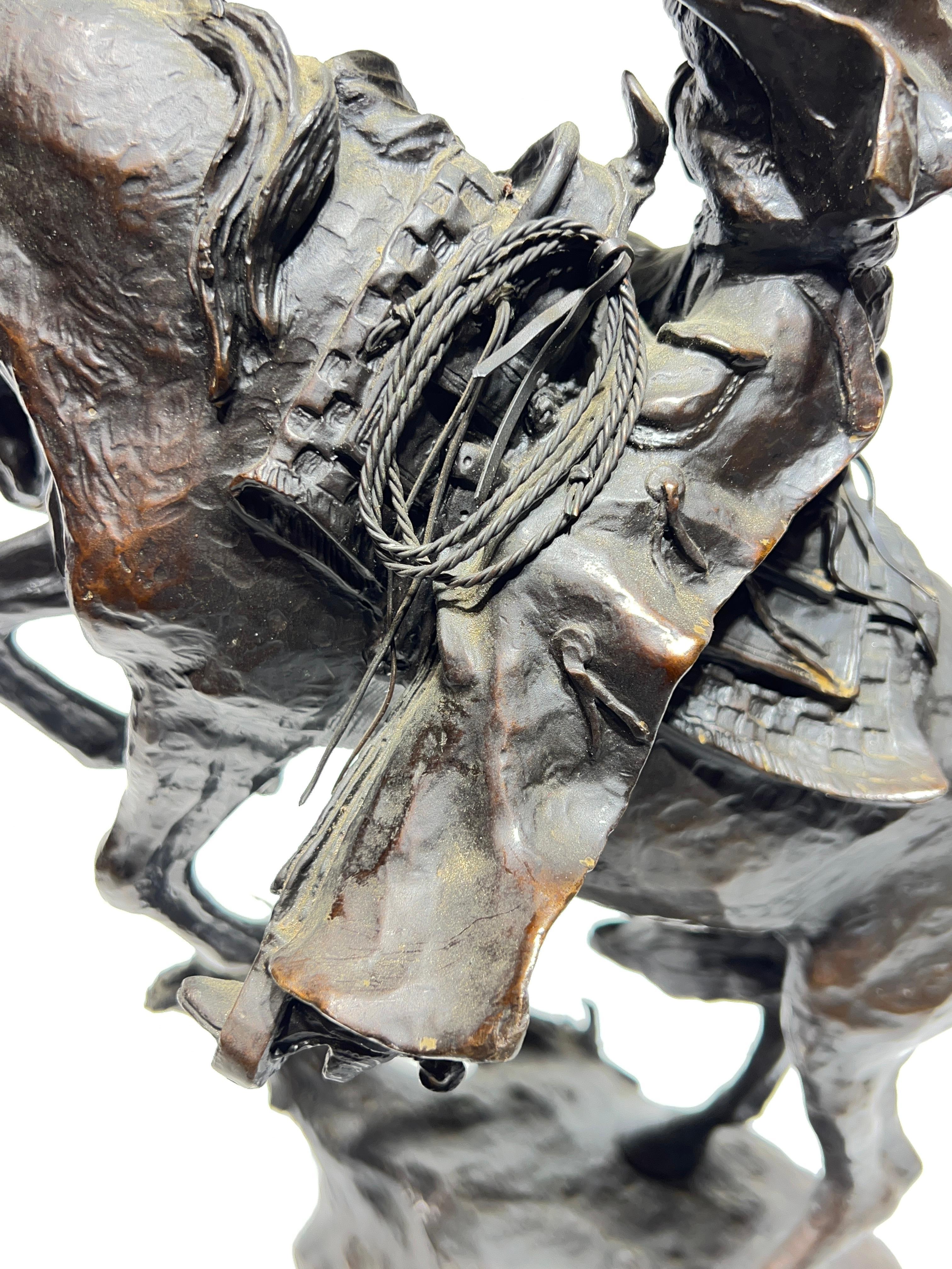 American Cowboy on Horseback Bronze Sculpture by Ken Payne 4