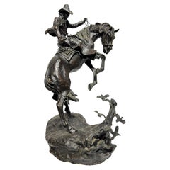American Cowboy on Horseback Bronze Sculpture by Ken Payne