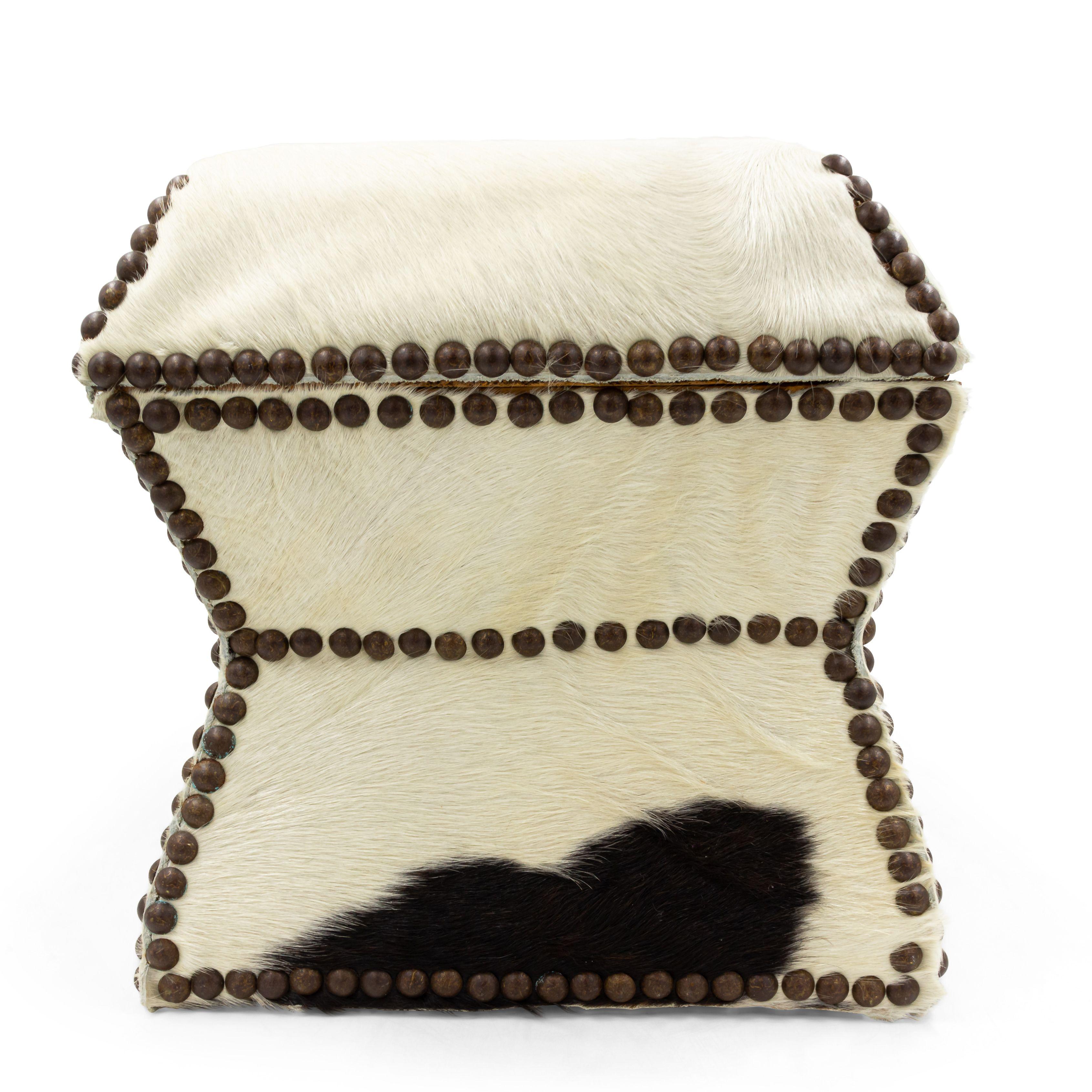 American Cowhide and Brass Box For Sale 2