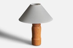 American Craft, Freeform Table Lamp, Oak, Brass, America, 1960s