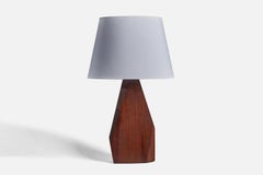 American Craft lampe de bureau de forme libre, noyer, Amérique, années 1960