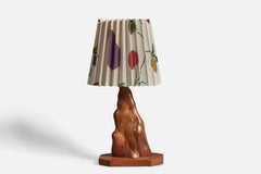 American Craft, Freeform Table Lamp, Wood, Brass, America, 1960s