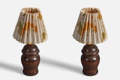 American Craft, Freeform Table Lamps, Stained Pine, America, 1960s