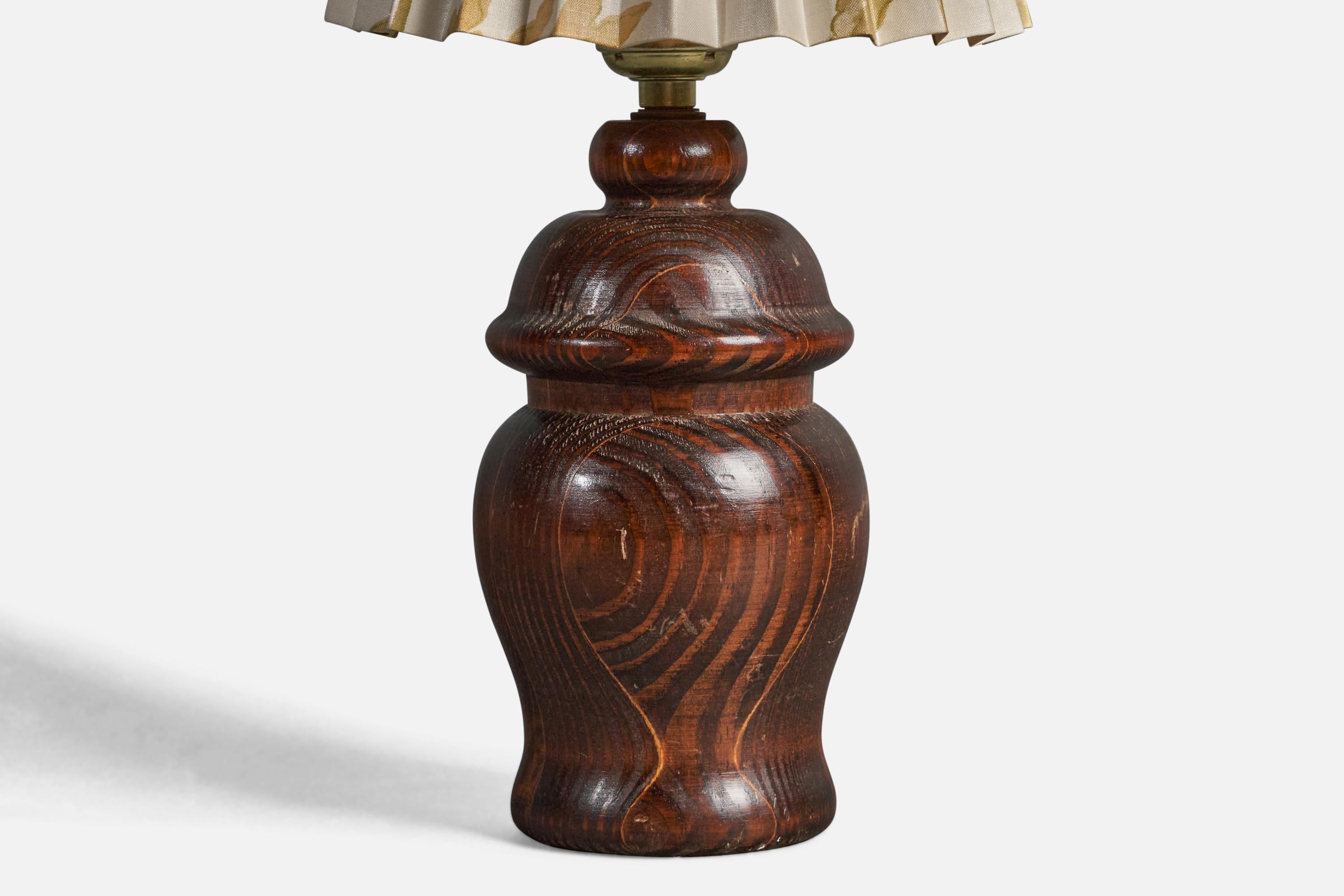 Mid-Century Modern American Craft, Freeform Table Lamps, Stained Pine, America, 1960s For Sale