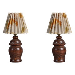 American Craft, Freeform Table Lamps, Stained Pine, America, 1960s