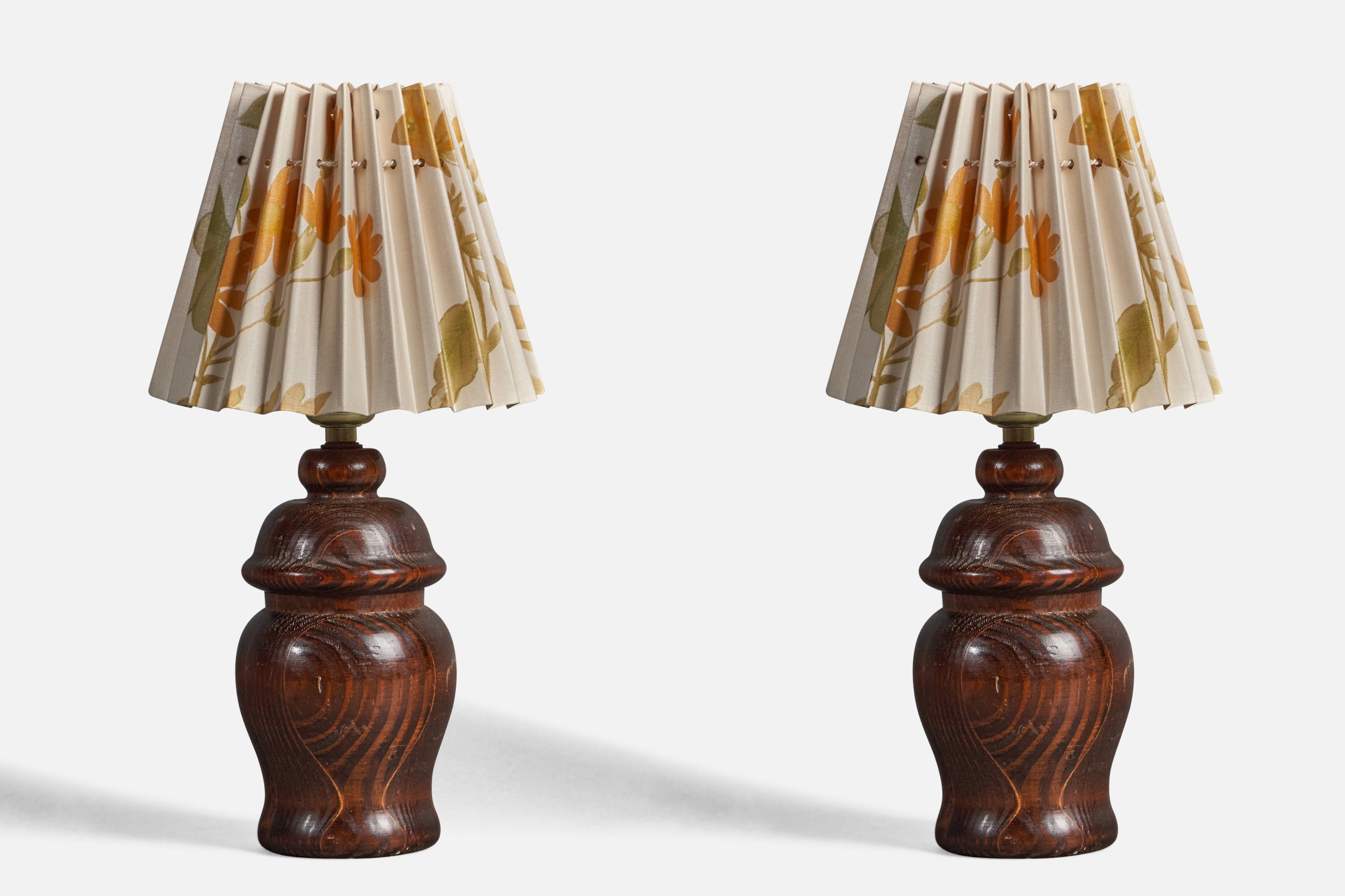 American Craft, Freeform Table Lamps, Stained Pine, America, 1960s For Sale