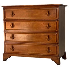 Retro American Craft Hard Rock Maple 4 Drawer Dresser with Sculptural Pulls by Sikes