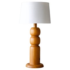 American Craft, Large Freeform Table Lamp, Solid Pine, America, 1960s