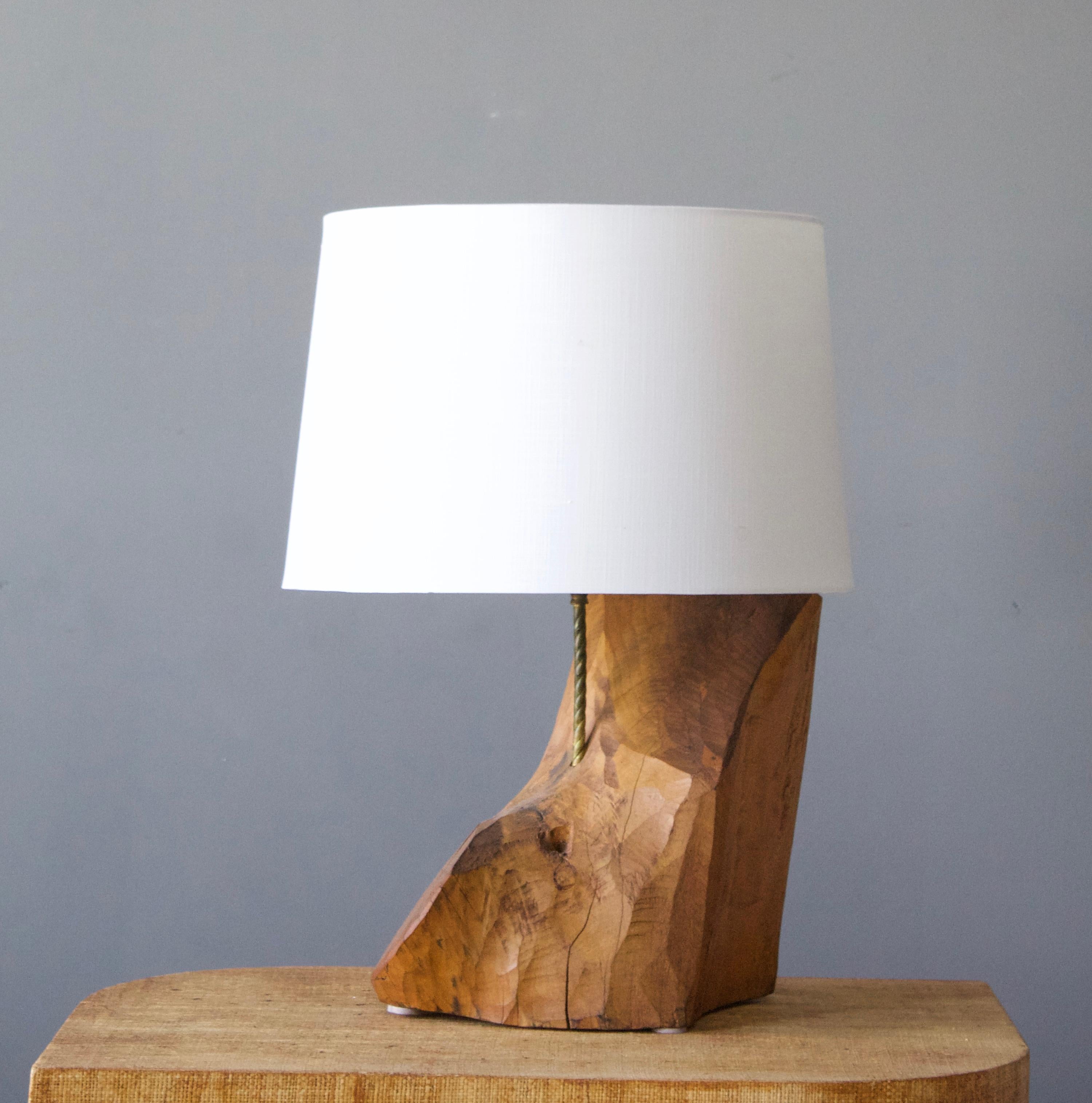 A large table lamp. In solid wood. By unknown studio craftsman.

Sold without lampshade. Stated dimensions excluding lampshade.

Other designers of the period include Alexandre Knoll, George Nakashima, Isamu Noguchi, J.B. Blunk and Paul Frankl.