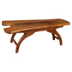 American Craft Live-Edge Walnut Coffee Table by Philip Andrews