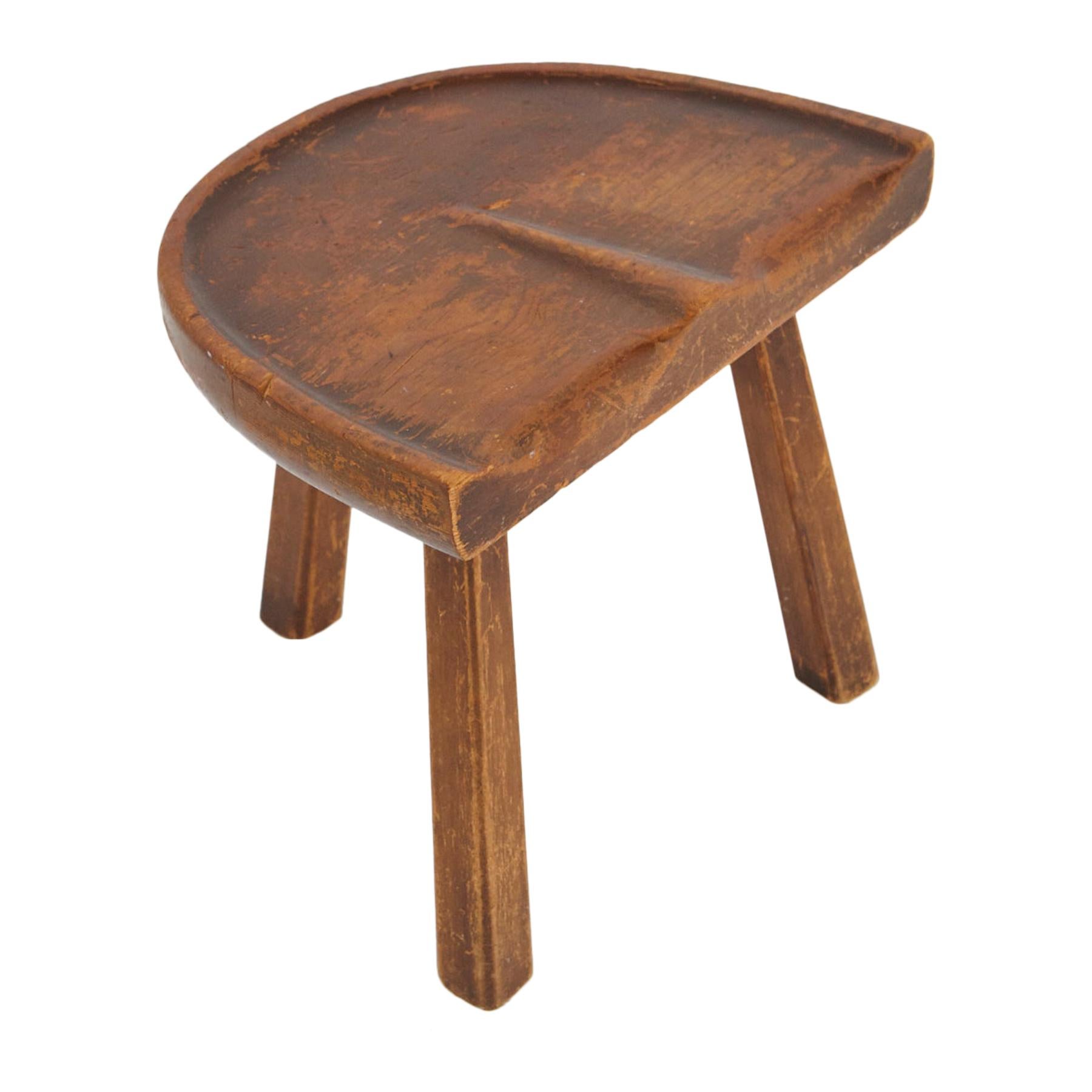 American Craft Movement 3-Legged Milking Stool in the Style of Arthur Cunningham