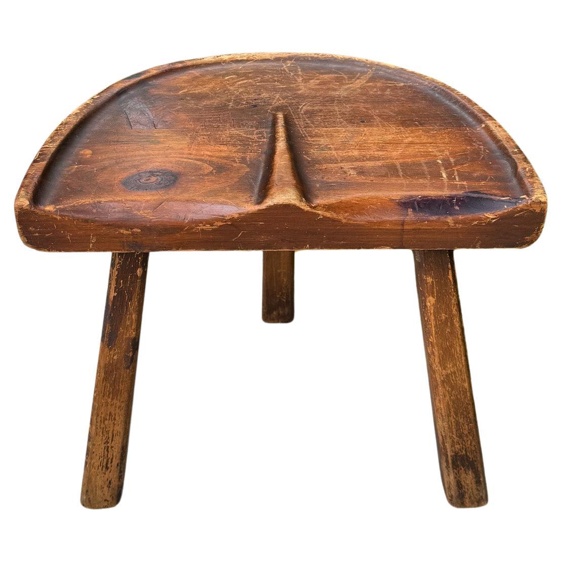 American Craft Movement Wood Tripod Milking Stool, United States, c.1950