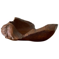 American Craft, Sizable Organic Bowl, Solid Burl Wood, America, 1950s