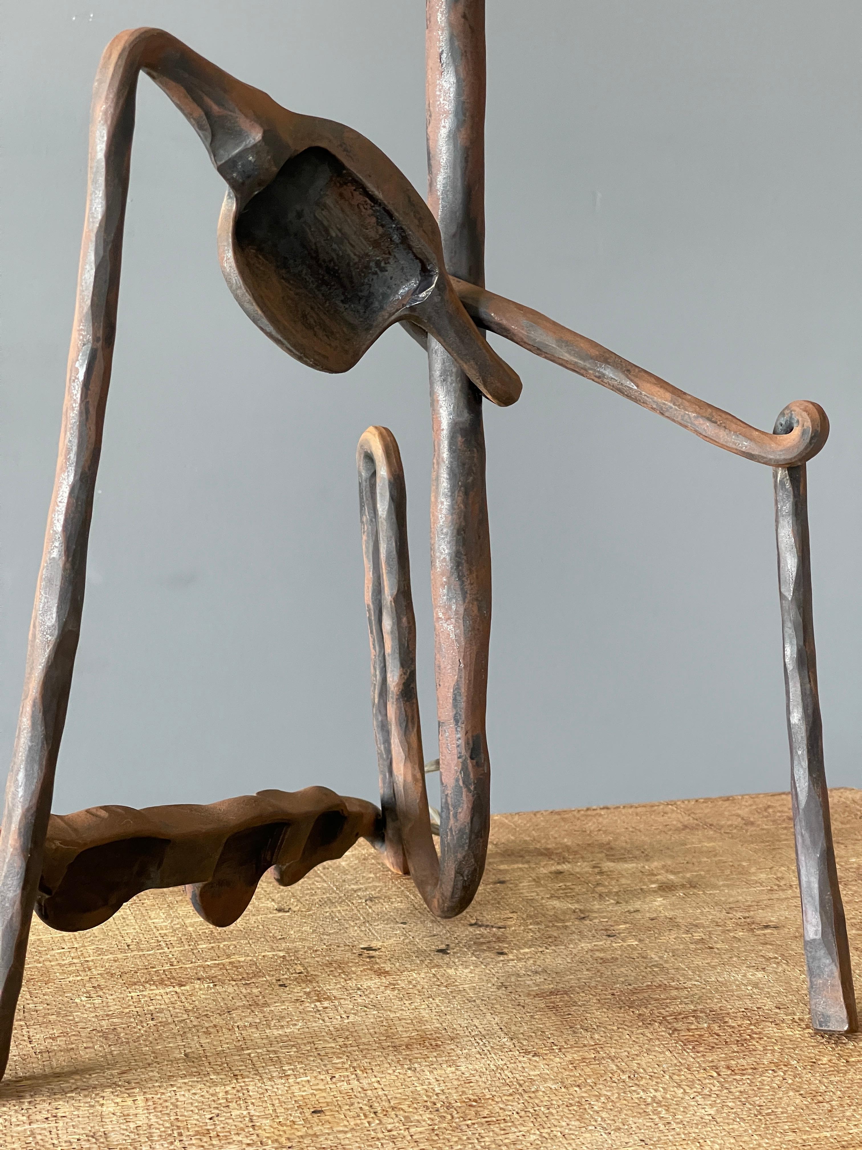 Late 20th Century American Craft, Sizable Table Lamp, Iron, America, 1970s