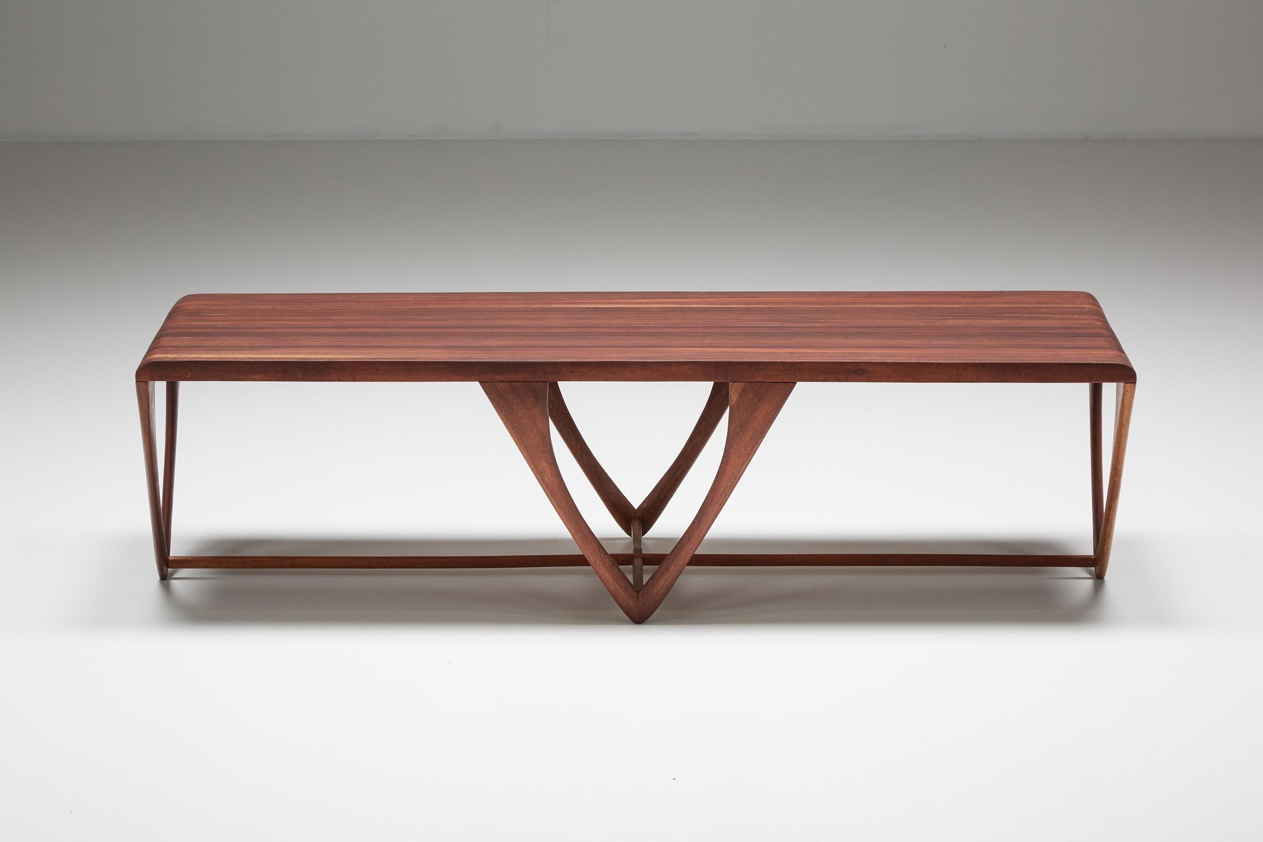 Late 20th Century American Craft Studio Coffee Table, 1970s For Sale