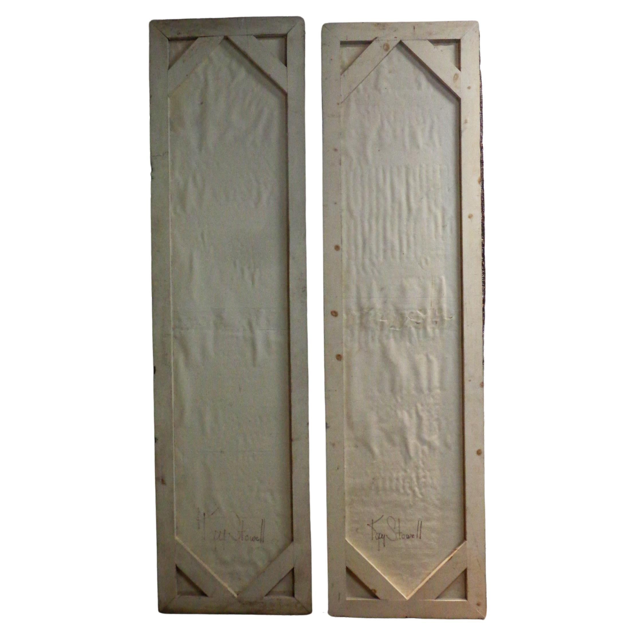 Late 20th Century American Studio Craft Paper Mache Abstract Sculpture Panels, Circa 1970