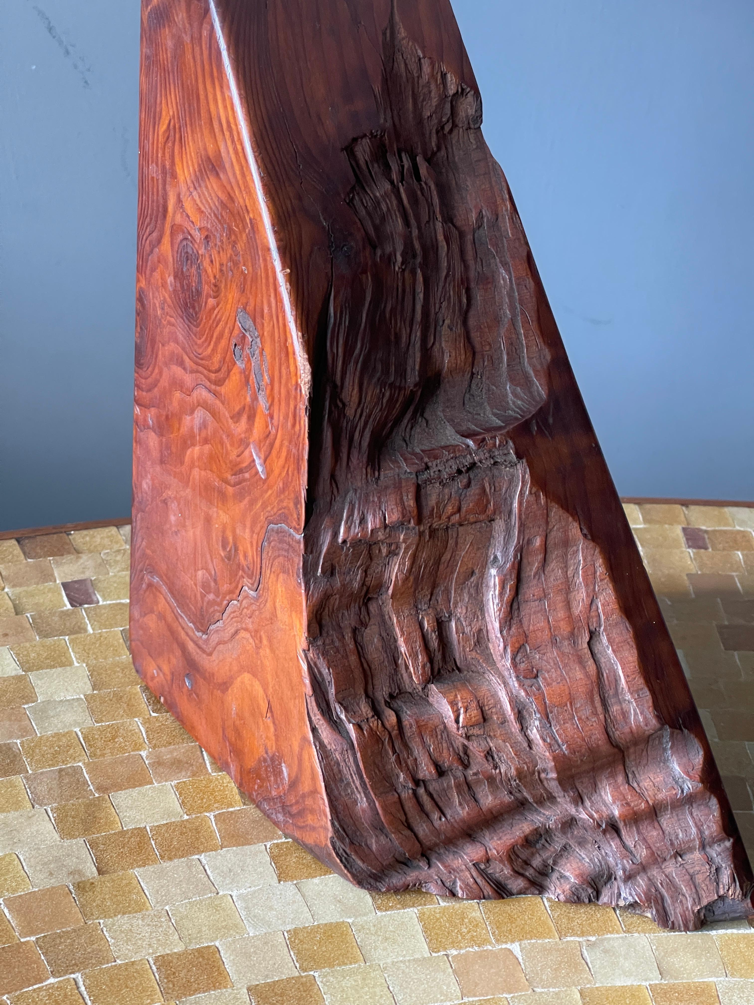 American Craft, Table Lamp, Burl Wood, America, 1970s In Good Condition In High Point, NC