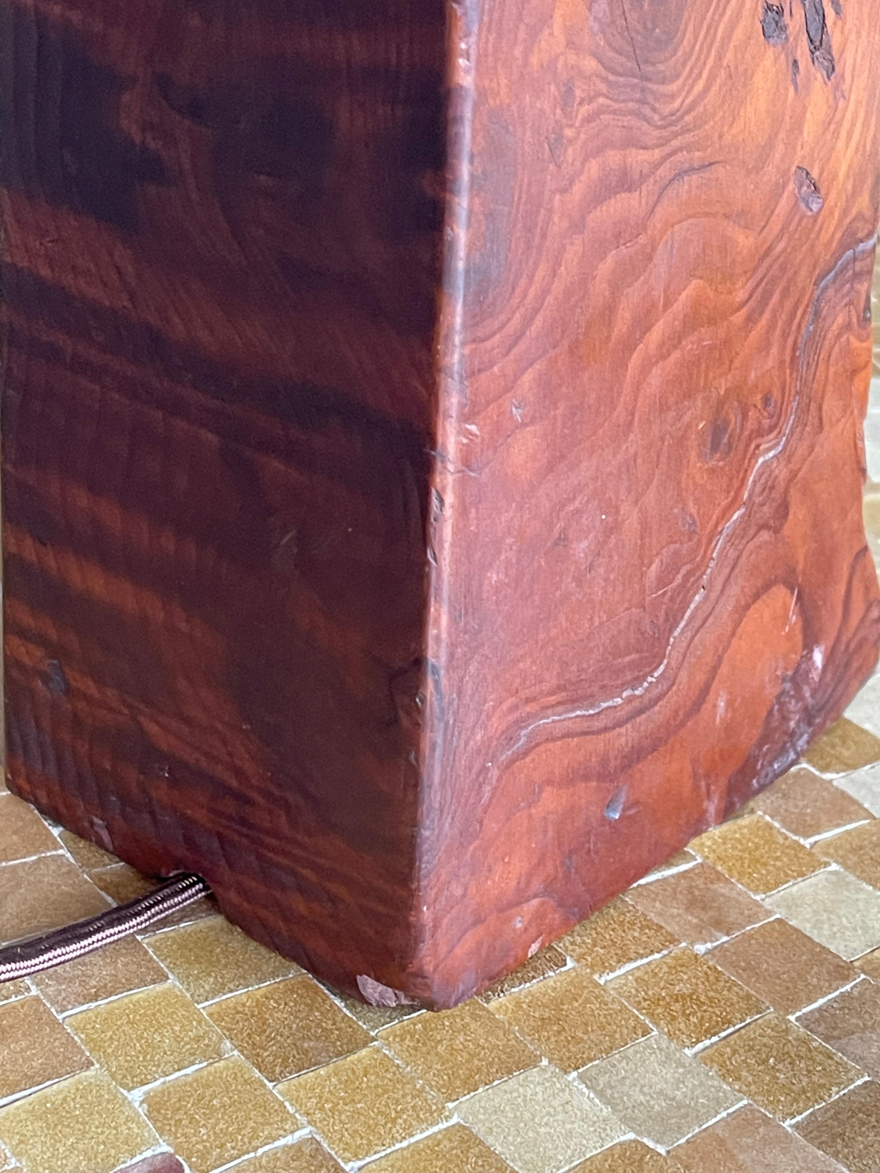 Late 20th Century American Craft, Table Lamp, Burl Wood, America, 1970s