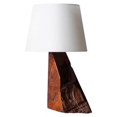 American Craft:: lampe de table:: bois de ronce:: Amérique:: 1970