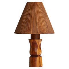 American Craft, Lampada da tavolo, Hickory, Rattan, USA, anni '50