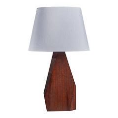 American Craft lampe de bureau de forme libre, noyer, Amérique, années 1960