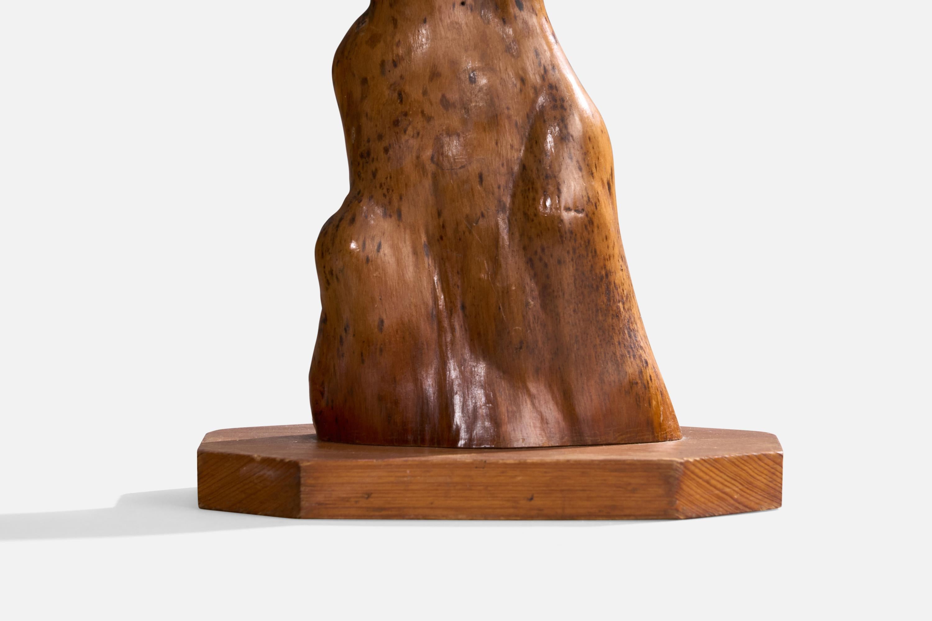 American Craft, Lámpara de mesa, Madera, Latón, EE.UU., Años 60 en venta 6