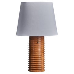 American Craft, Table Lamp, Wood, Rattan, America, 1960s